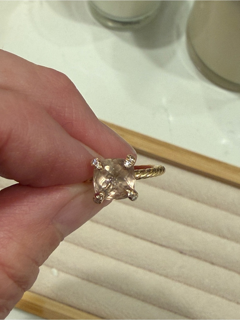 David Yurman Chatelaine Ring with Gemstone and Diamonds in 18K Gold - Picture 6 of 6